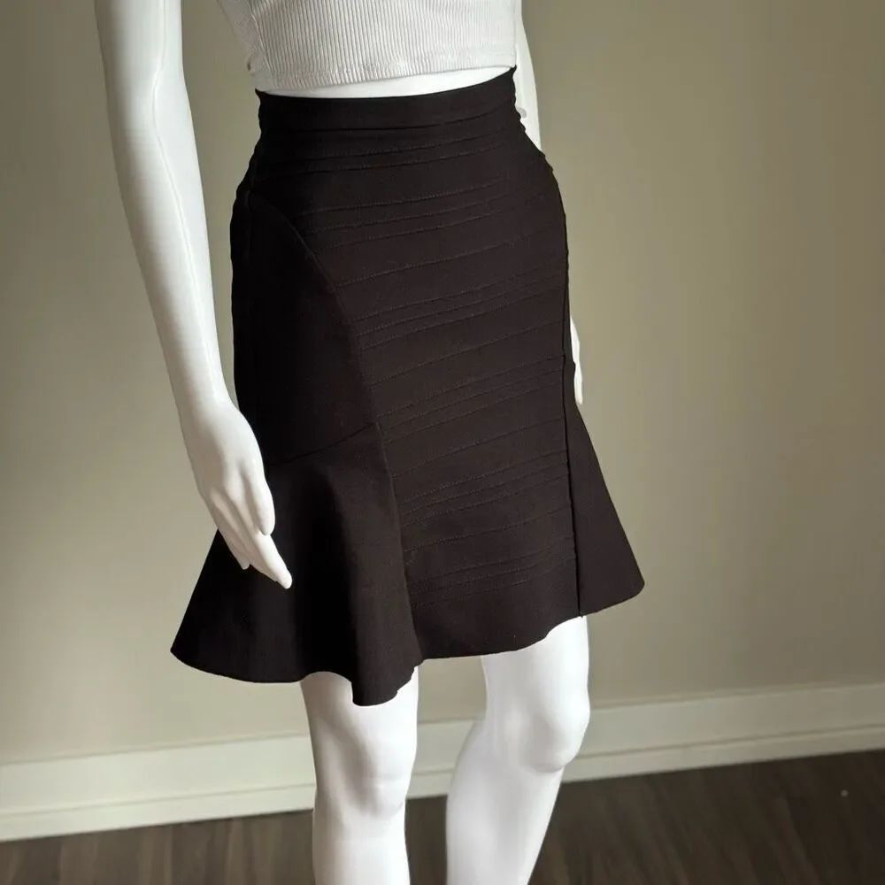 MAJE Stretched Waist Flared Hem Skirt - Picture 4 of 8